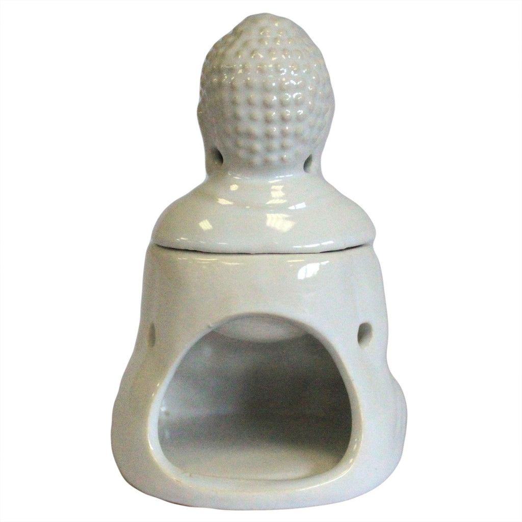 Sitting Buddha Ceramic Oil Burner - White – view 3