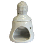 Sitting Buddha Ceramic Oil Burner - White – view 3
