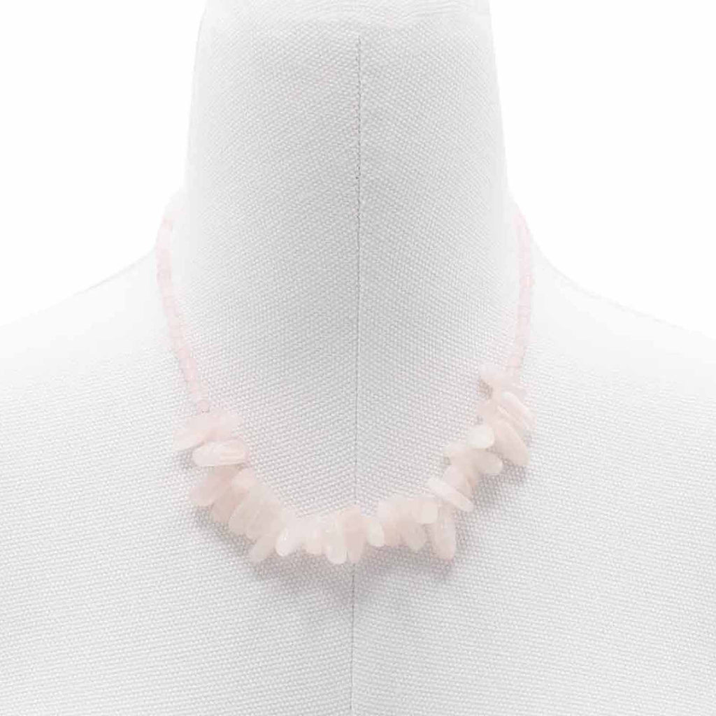 Rose Quartz Longstone Gemstone Necklace – view 2