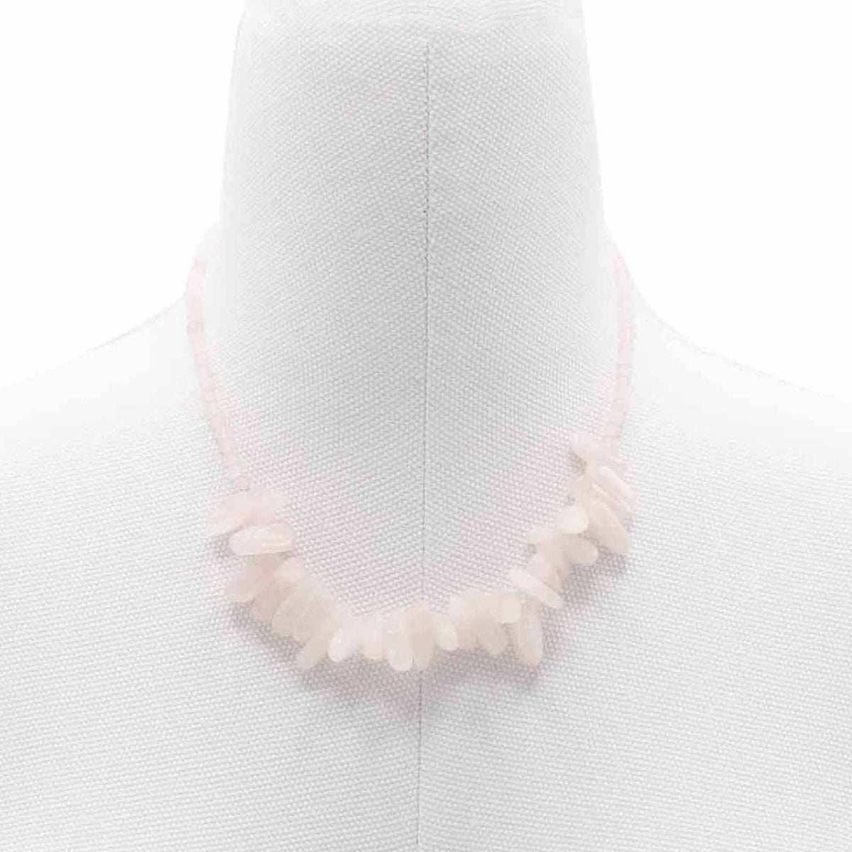 Rose Quartz Longstone Gemstone Necklace – view 2