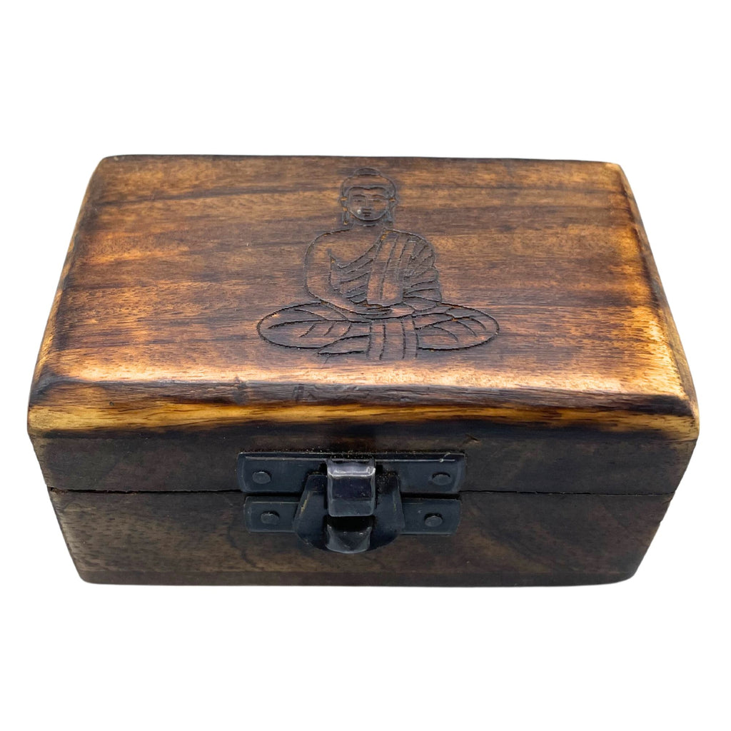 Carved Mango Wood Pill Boxes 9 x 5 x 4 cm – Set of 5