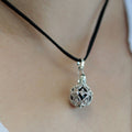 Silver Angel Bell Necklace - Darkness - 16mm
