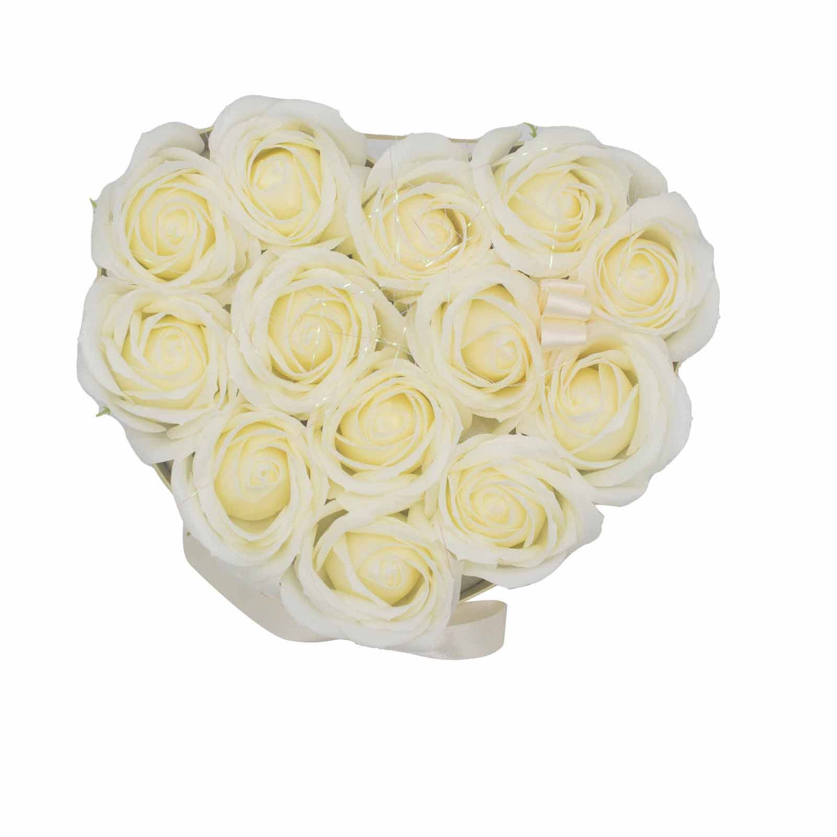 13 Cream Soap Roses Heart Gift Box – view 5
