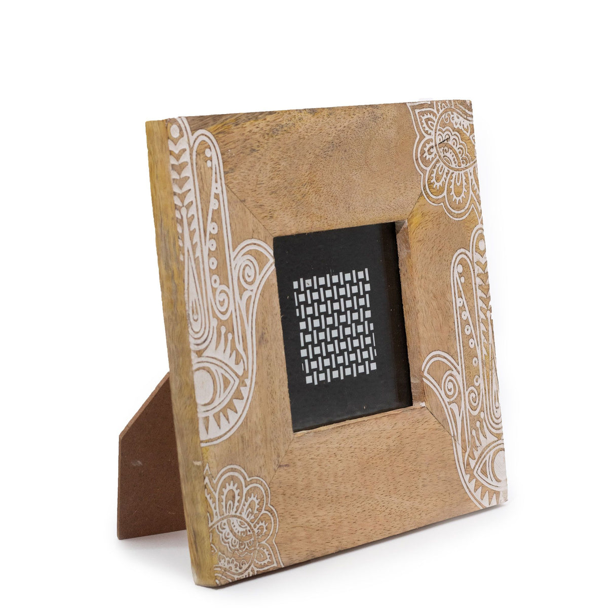 Small Mango Wood Picture Frame, Hamsa, White
