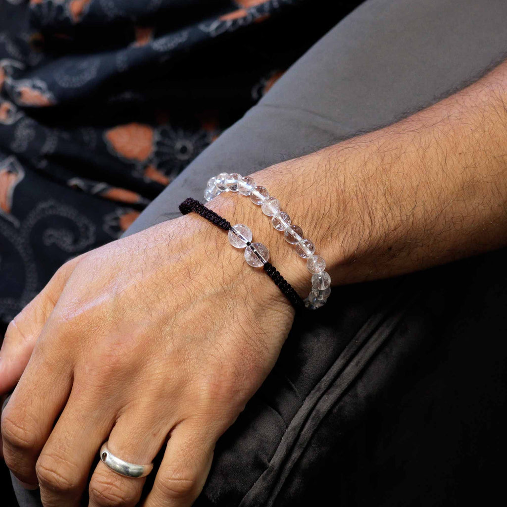Rock Quartz Double Power Bracelet Set