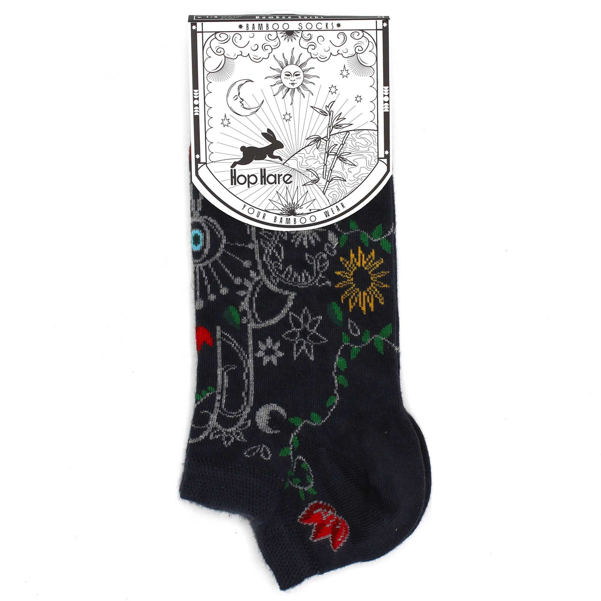 Hop Hare Bamboo Low Trainer Socks - Hamsa Hand – view 3