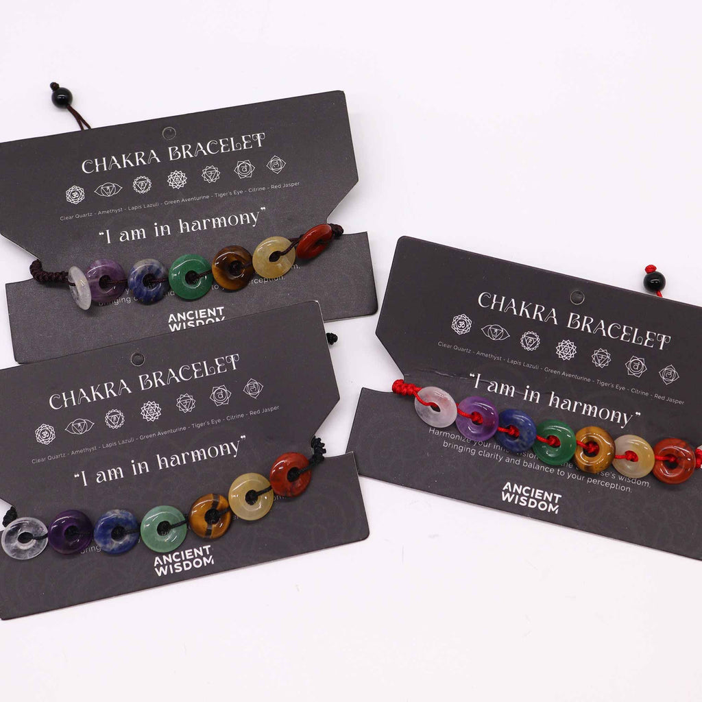 Chakra String Bracelet - Mini Gemstone Donuts – view 2