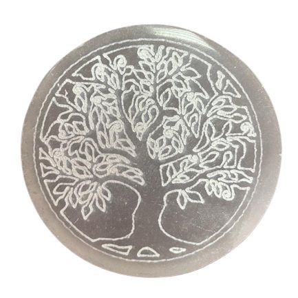 Selenite Charging Plate 8cm - Tree of Life Design – view 2
