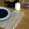 Water Hyacinth Placemat - Natural Tiger with Fringe