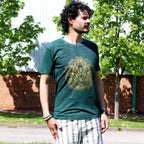 Nomad Sari Stonewashed T-Shirt - Hamsa - Green - Medium – view 2