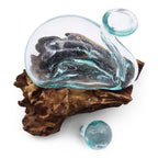 Molten Glass Duck Decanter on Wood with Stopper 19cm – view 5