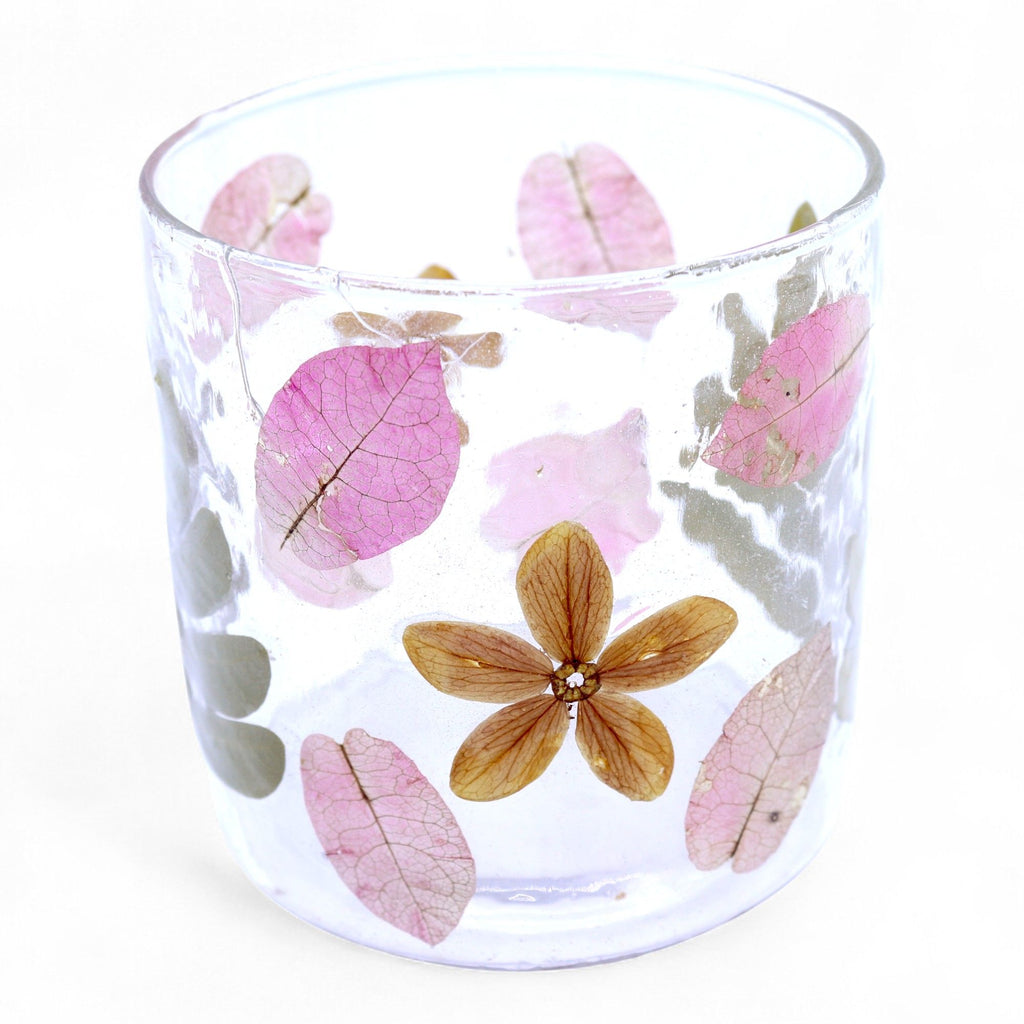 Natural Floral Glass Straight Candle Holder - Primavera 8x8cm – view 3