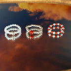 Nymph Gemstone Ring Set - Blood Moon Moonstone & Ruby – view 5
