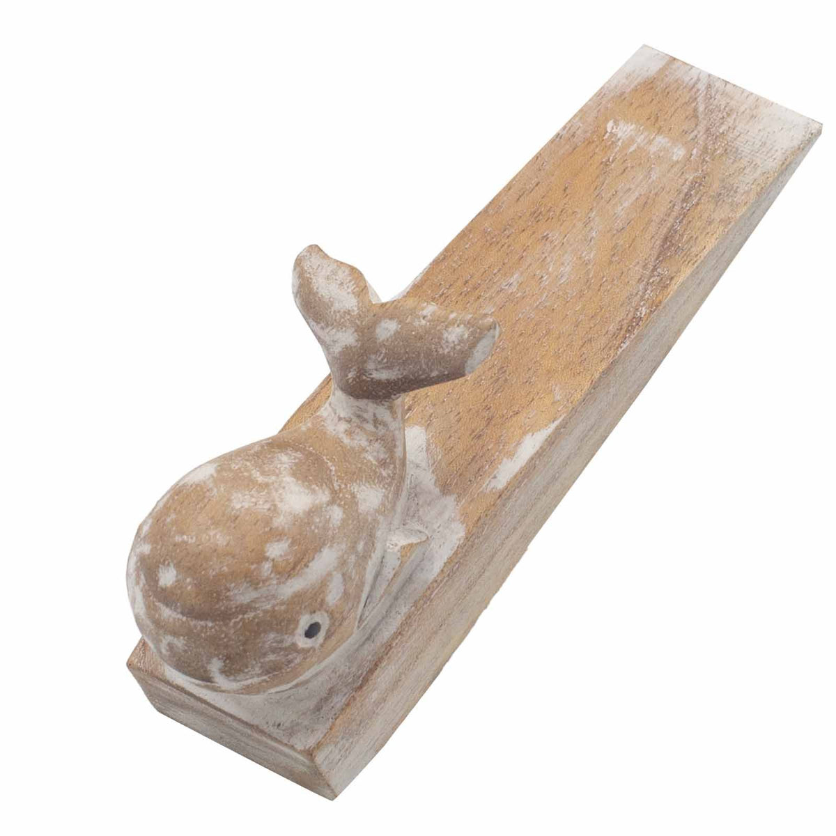 Hand-Carved Wooden Doorstop - Whale – view 3