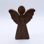 Medium Mango Wood Angel - Gold Wings, 16cm – view 5