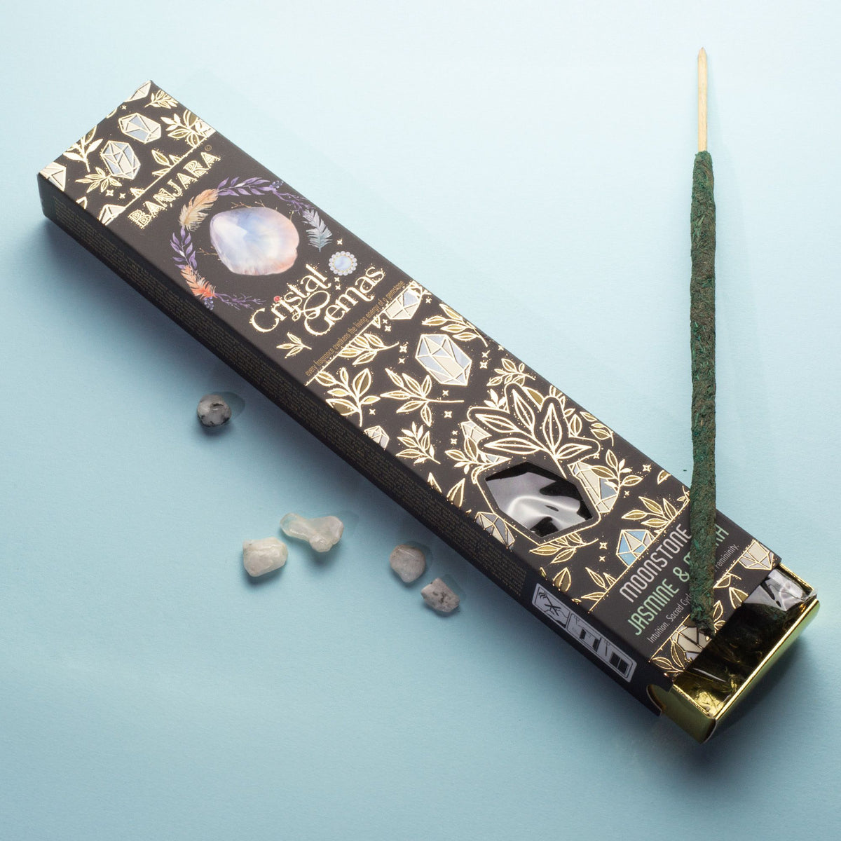 Banjara Crystal Gemas Incense Sticks - Moonstone Jasmine & Myrrh