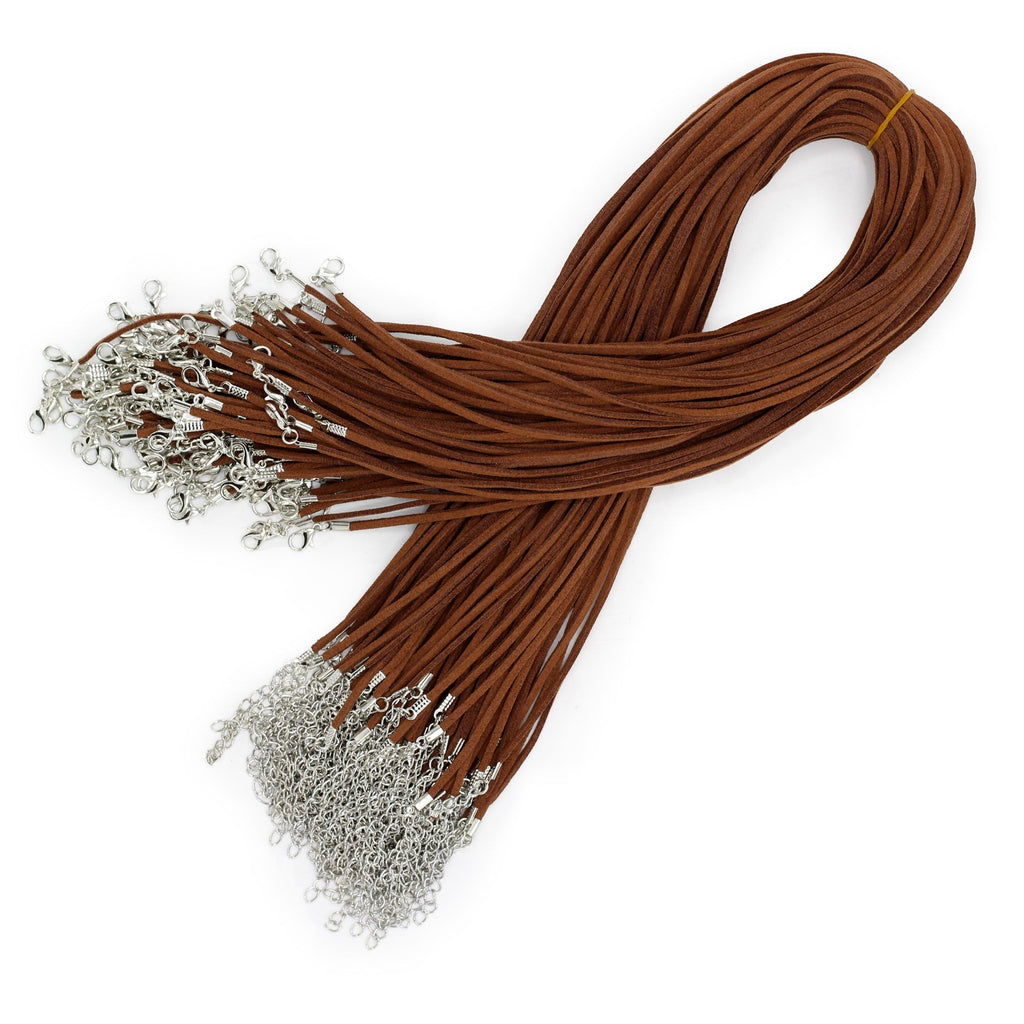 Dark Brown Faux Suede Pendant Cord Pack - 2.5mm x 55cm