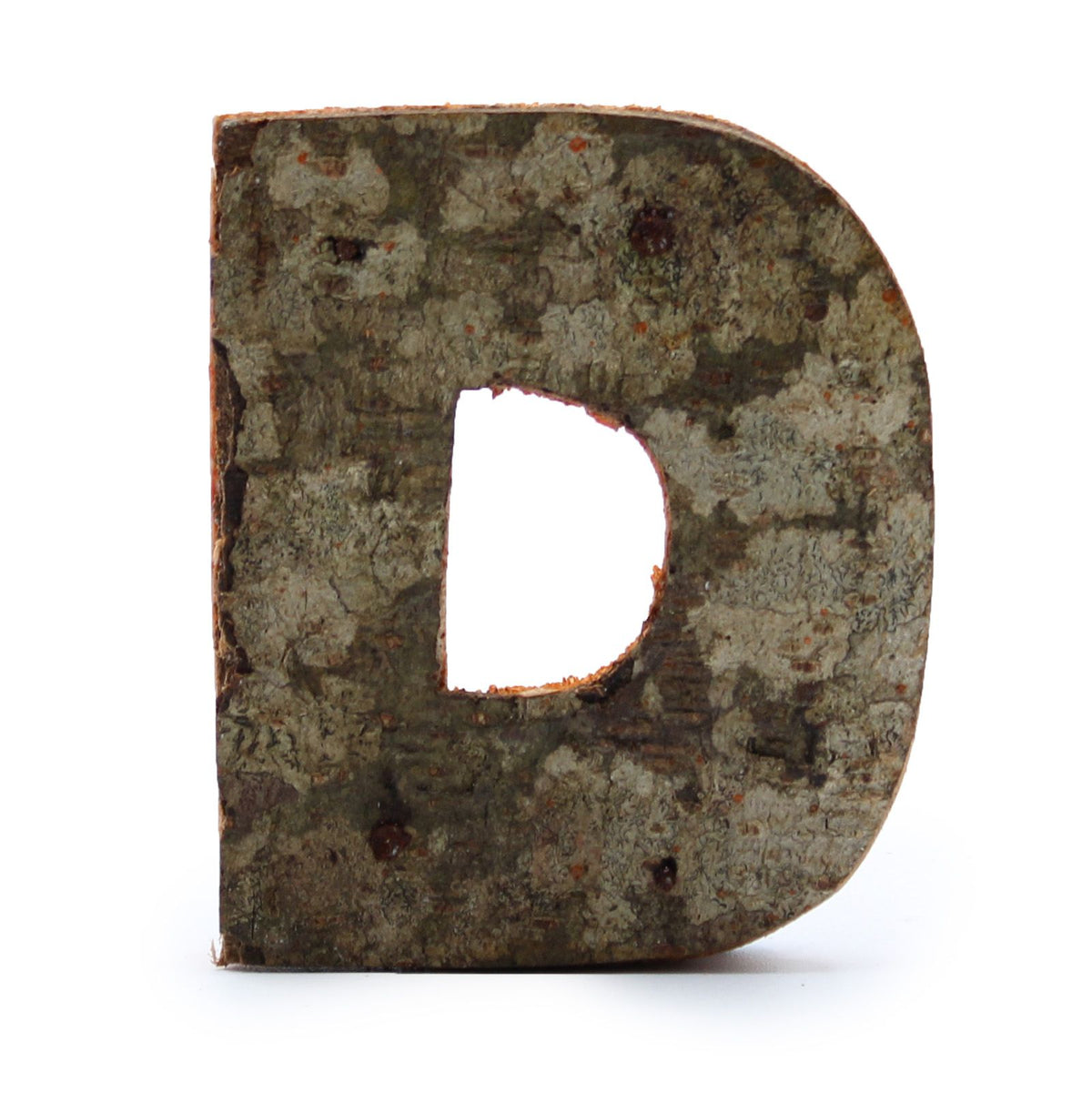 Rustic Bark Letter D - 7cm