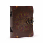 Leather Lotus Mandala Deckle-Edge Notebook – 13x18 cm – view 2
