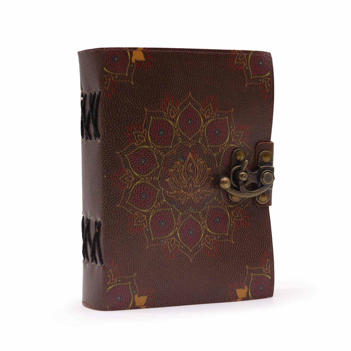 Leather Lotus Mandala Deckle-Edge Notebook – 13x18 cm – view 2