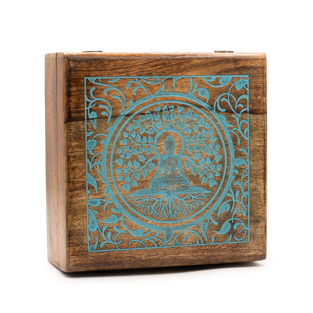 Extra Large Mango Wood Box, Buddha Bodhi Tree – view 3