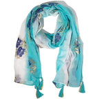 Nomad Sari Aqua Fish Scarf in Turquoise, 180x50cm