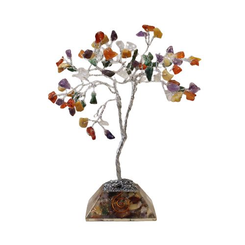 Multi Gemstone Tree with Orgonite Base - 80 Stone