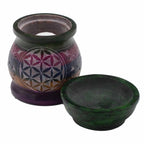 Soapstone Oil Burner 10cm - Flower of Life Five Colours – view 4