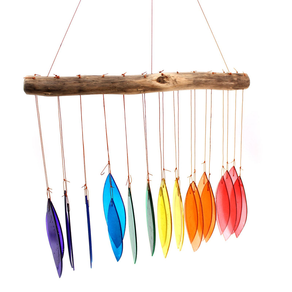 Recycled Rainbow Glass Wind Chime - Assorted Colours – view 6