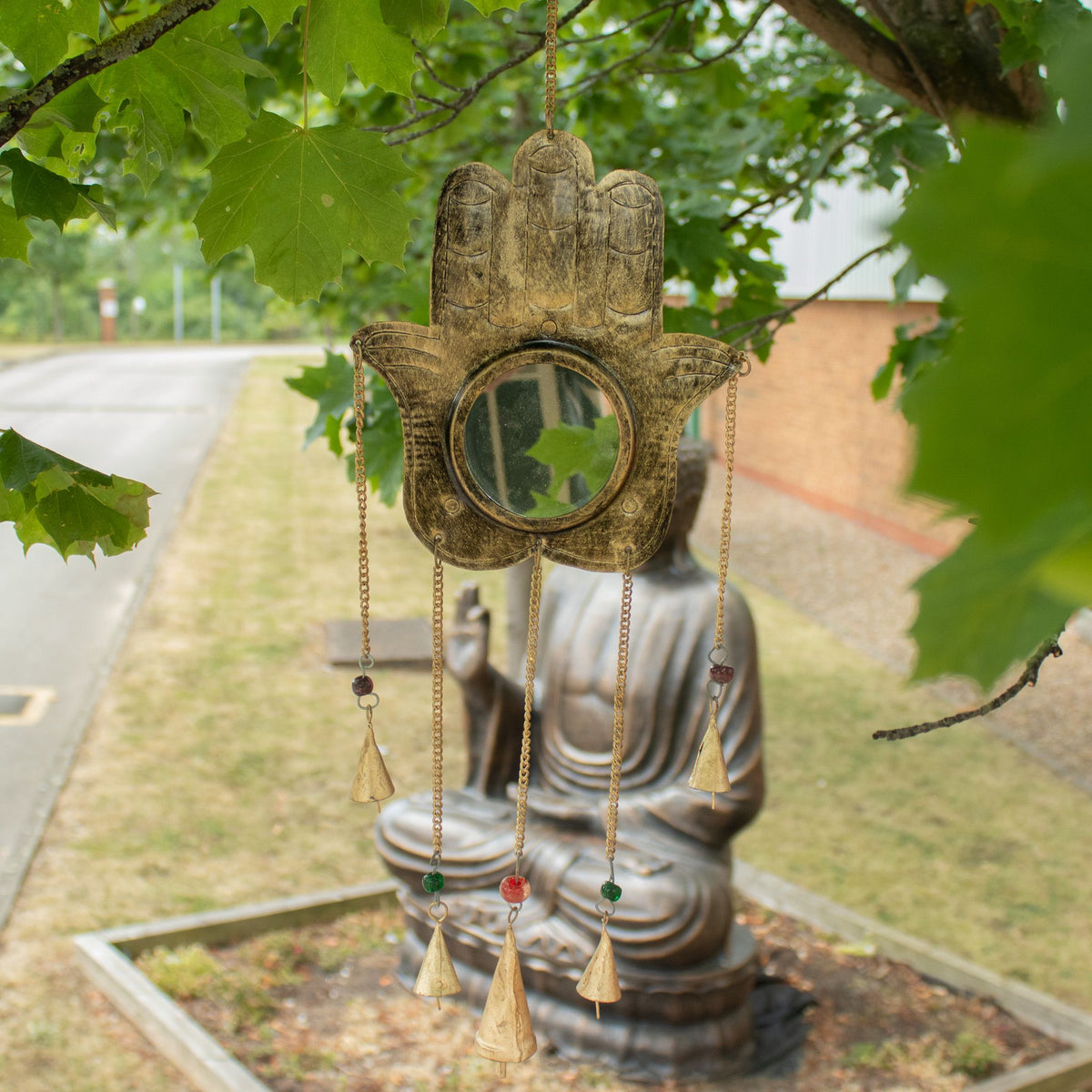 Hamsa Mirror Wind Chime - 5 Bells, 19x65cm – view 3