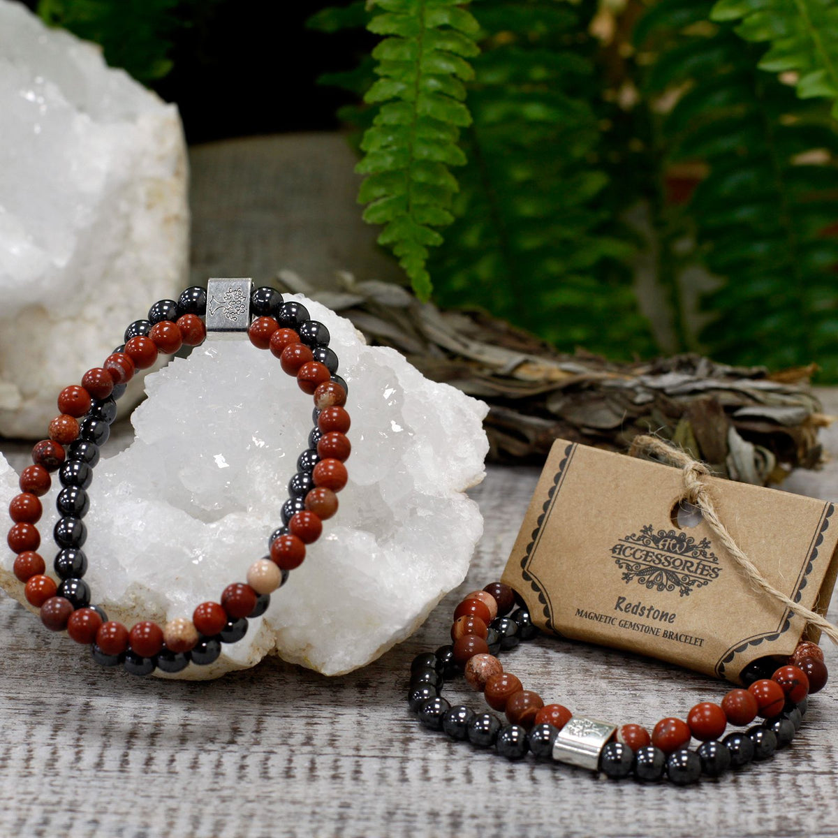 Magnetic Red Jasper Gemstone Bracelet – view 3