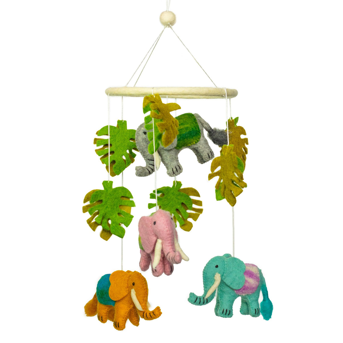 Handmade Felt Elephant Mobile