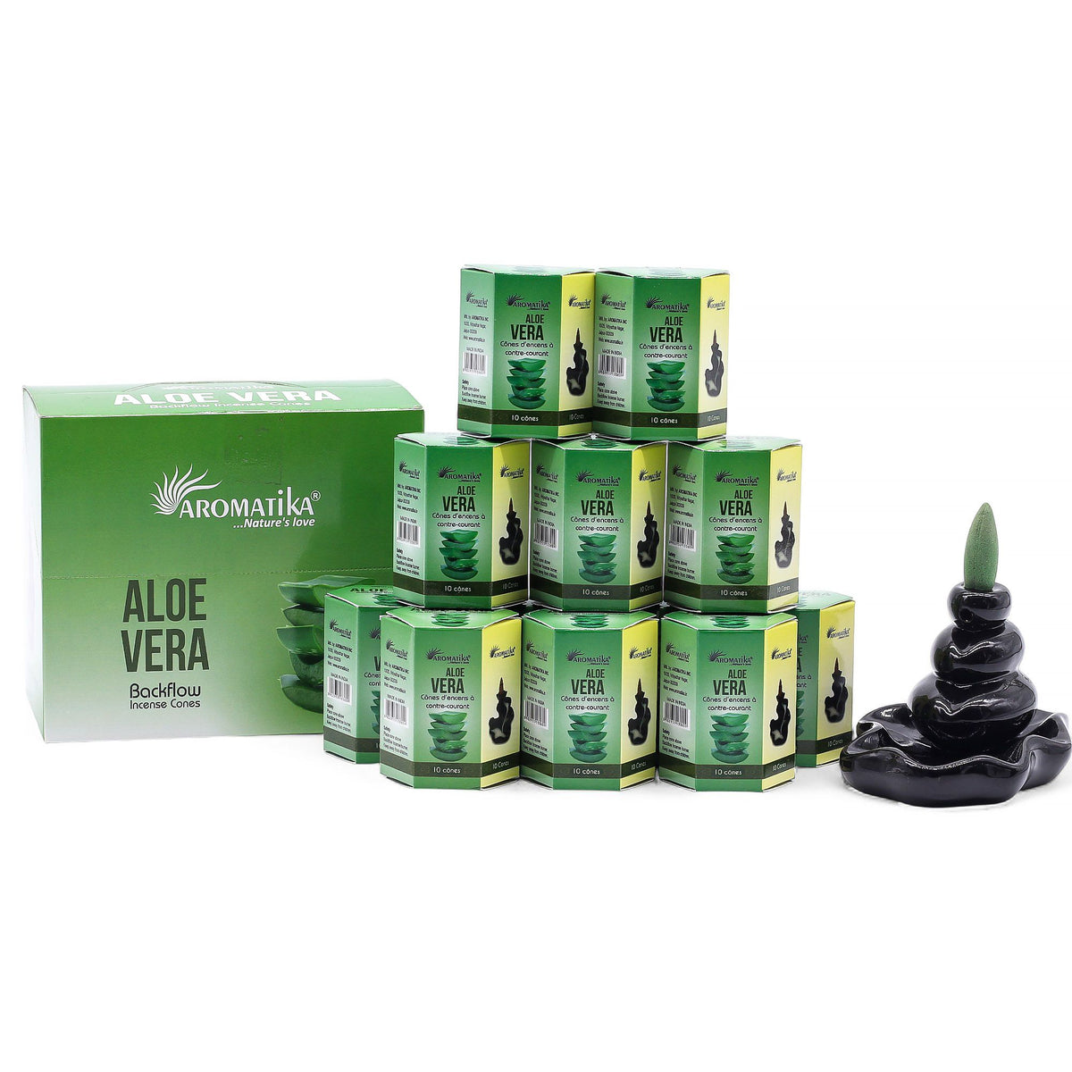 Aromatika Aloe Vera Backflow Incense Cones Pack of 10