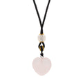 Rose Quartz Heart Gemstone Cord Necklace