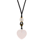 Rose Quartz Heart Gemstone Cord Necklace