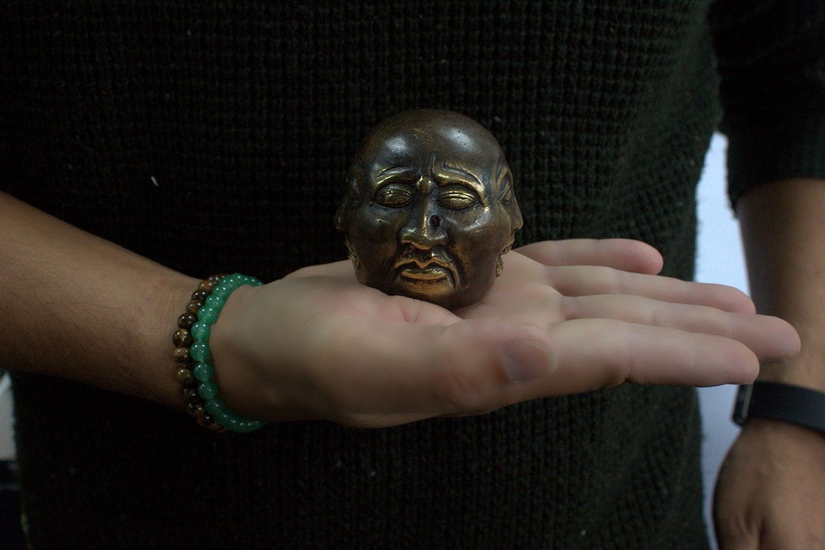 Four-Faced Buddha Statue – Brass, 6 cm – view 6