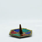 Hex Plate Tibetan Mosaic Cone & Stick Holder – view 2