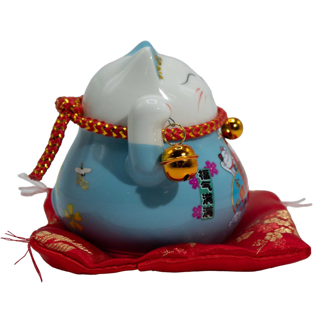 Money Cat Ornament, Moving Paw - Blue – view 2