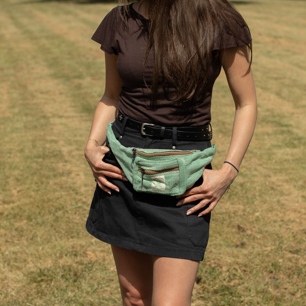 Cotton Hemp Style Belt (or Fanny) Bag - Sage – view 10