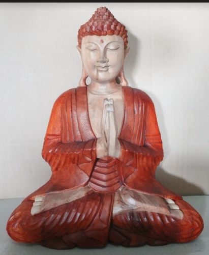 Hand Carved Buddha Statue, Welcome Pose, 40cm