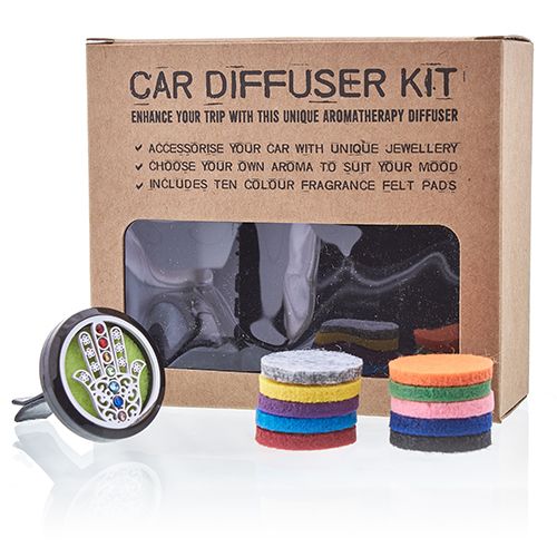 Hamsa Car Diffuser Kit - 30mm Stainless Steel Locket – view 4