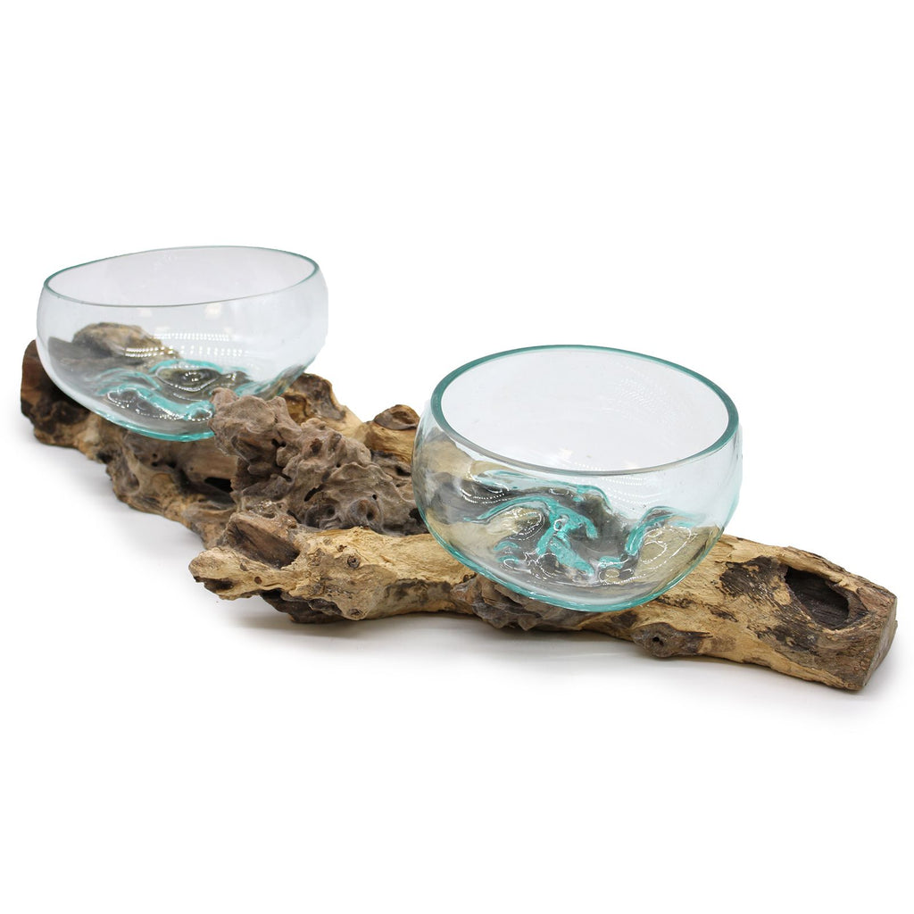Molten Glass Bowl on XLarge Double Stand – view 7
