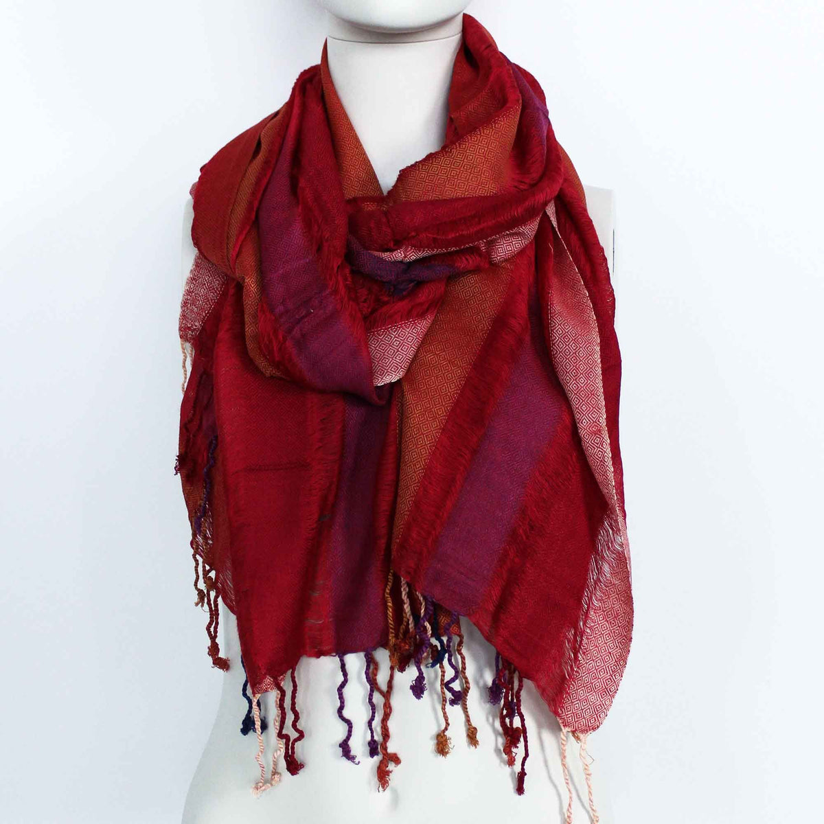 Indian Boho Scarf - Random Purples, 70x180cm