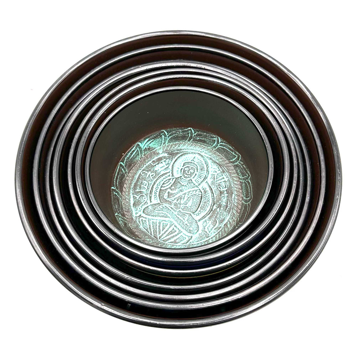 Large Chakra Set of Seven Singing Bowls (19.5-35cm) – view 3