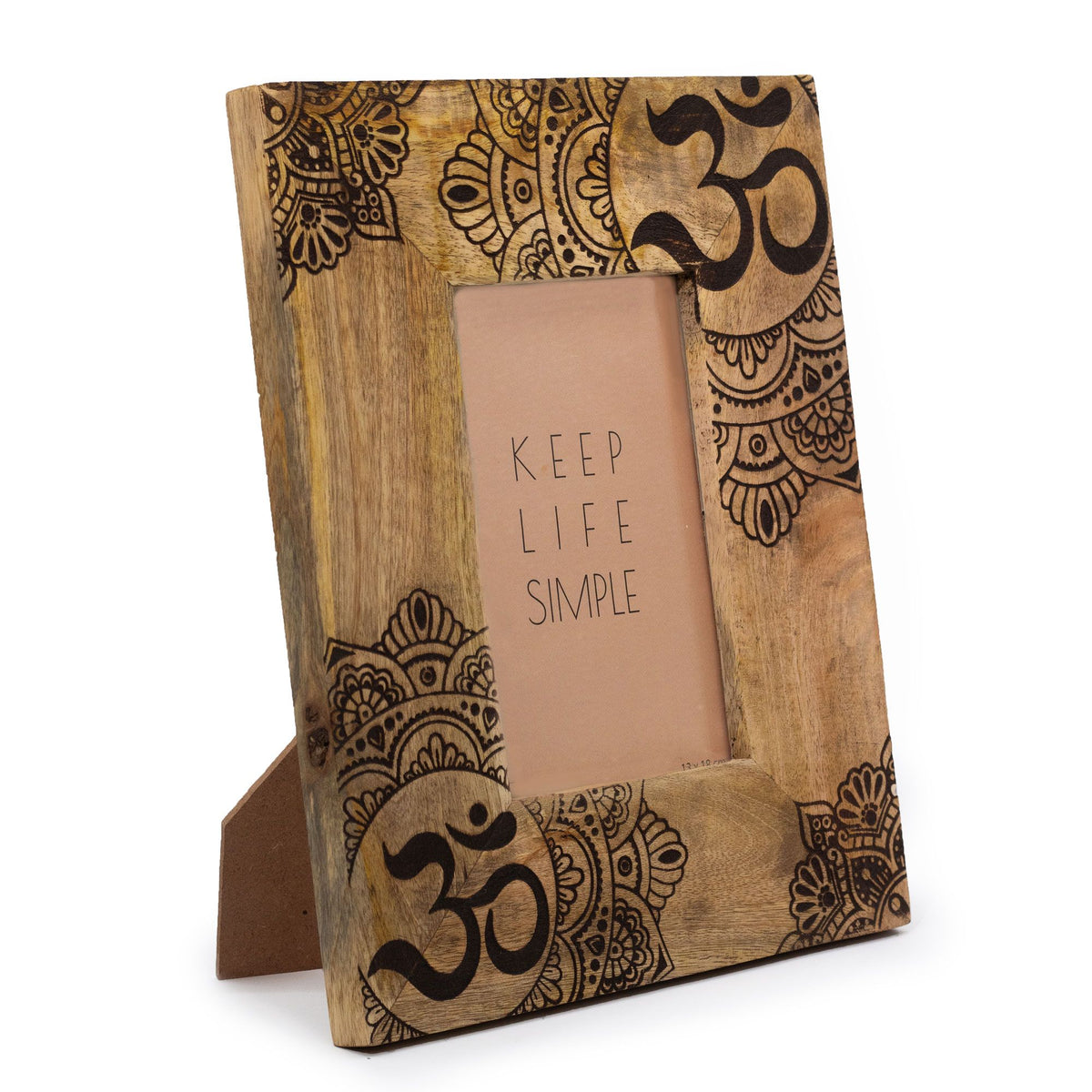 Medium Mango Wood Picture Frame, Mandala, Black