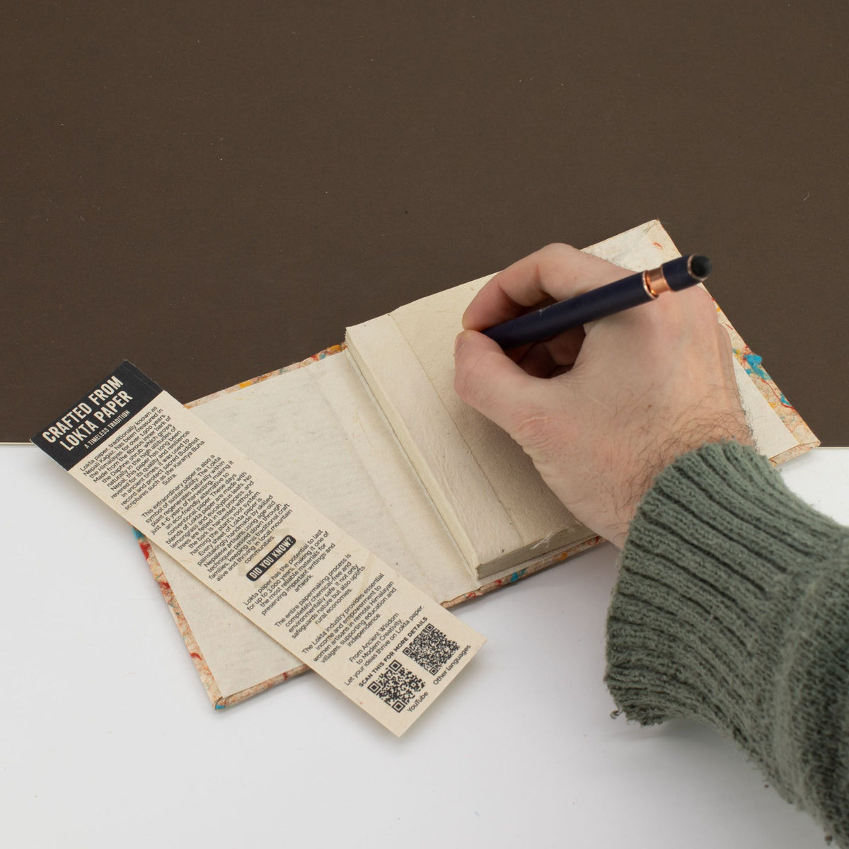 Lokta Mixed Cotton Fleck Notebook – Medium – view 5