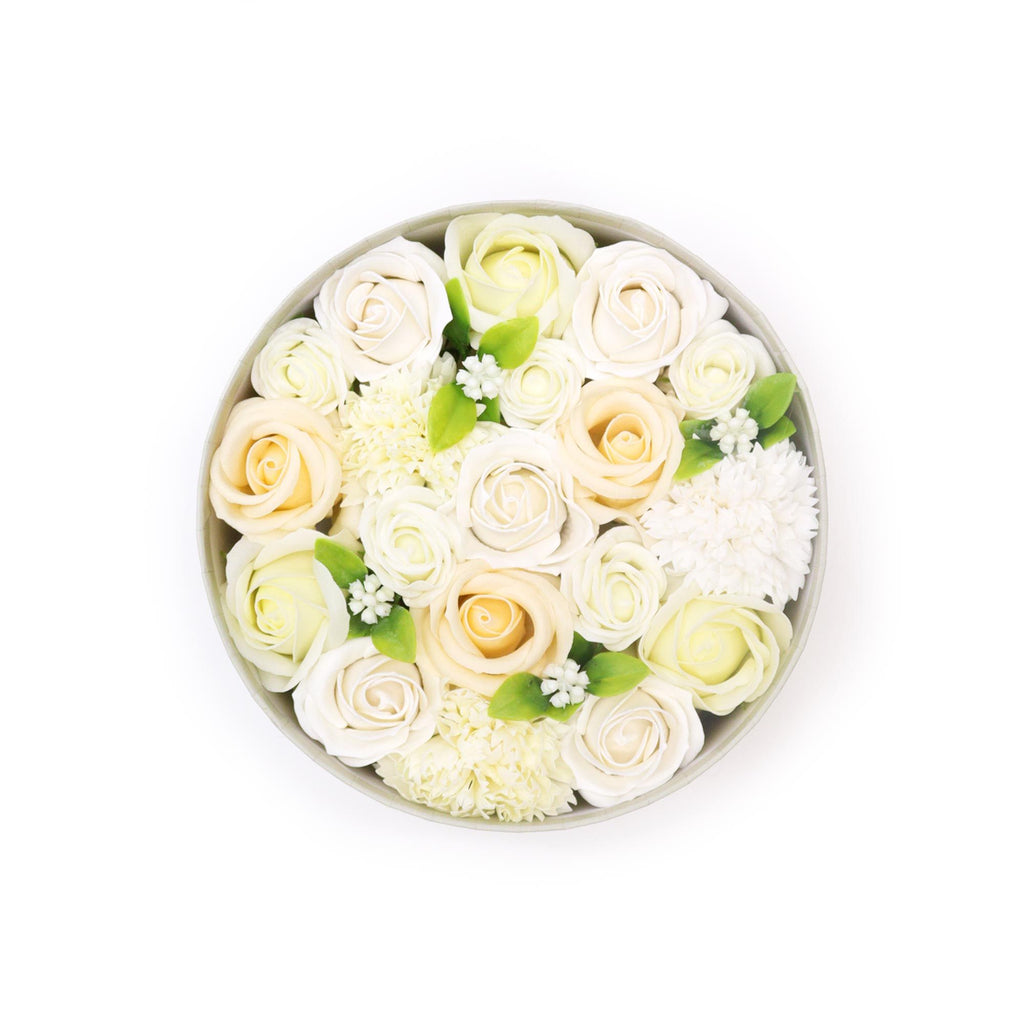 Round Soap Flower Gift Box - Wedding White & Ivory – view 2