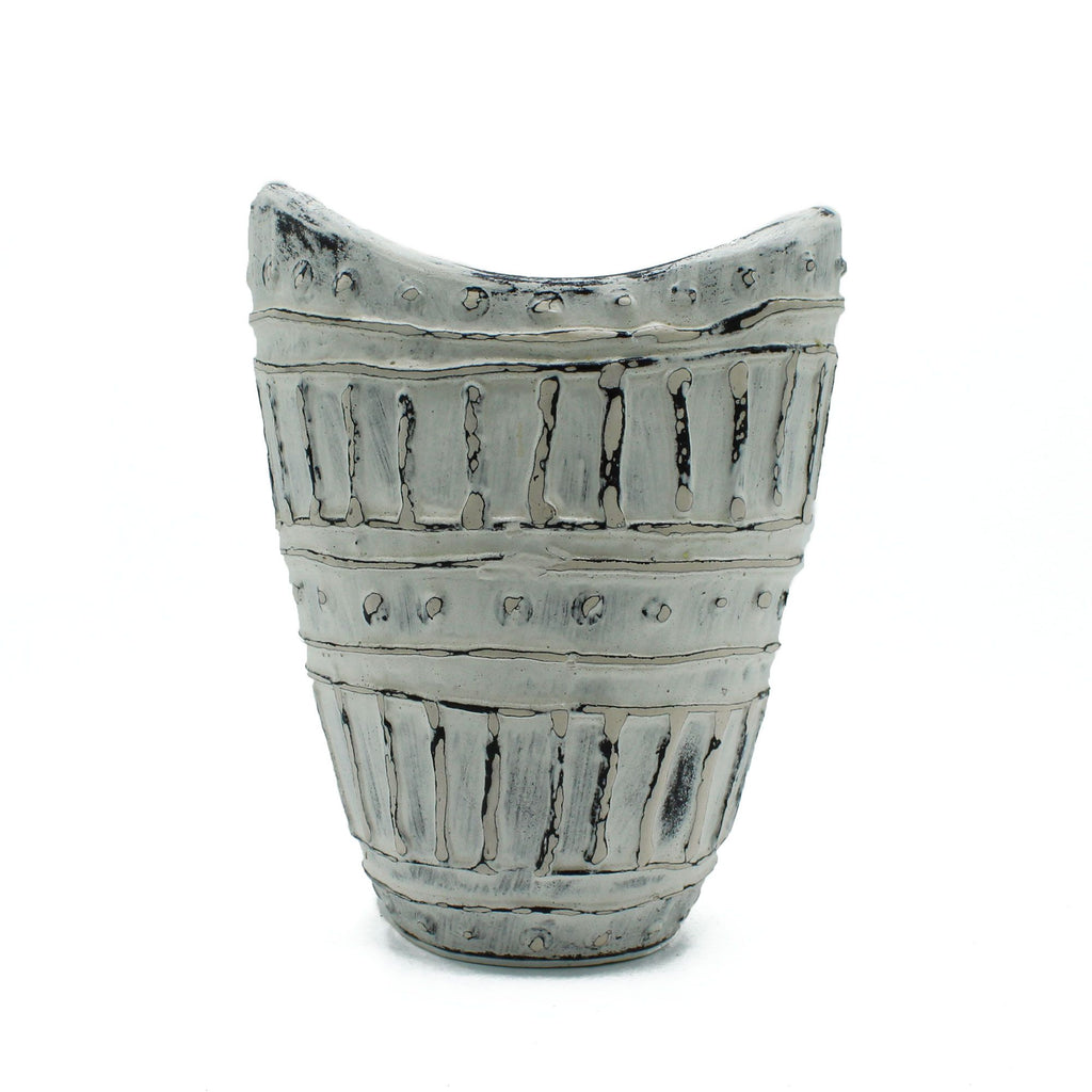 Wide Neck Shaped Vase - Cream 22cm – view 3
