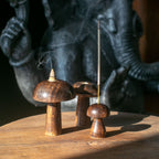 Set of 3 Mango Wood Mushroom Cone Burners 10-8cm – view 3