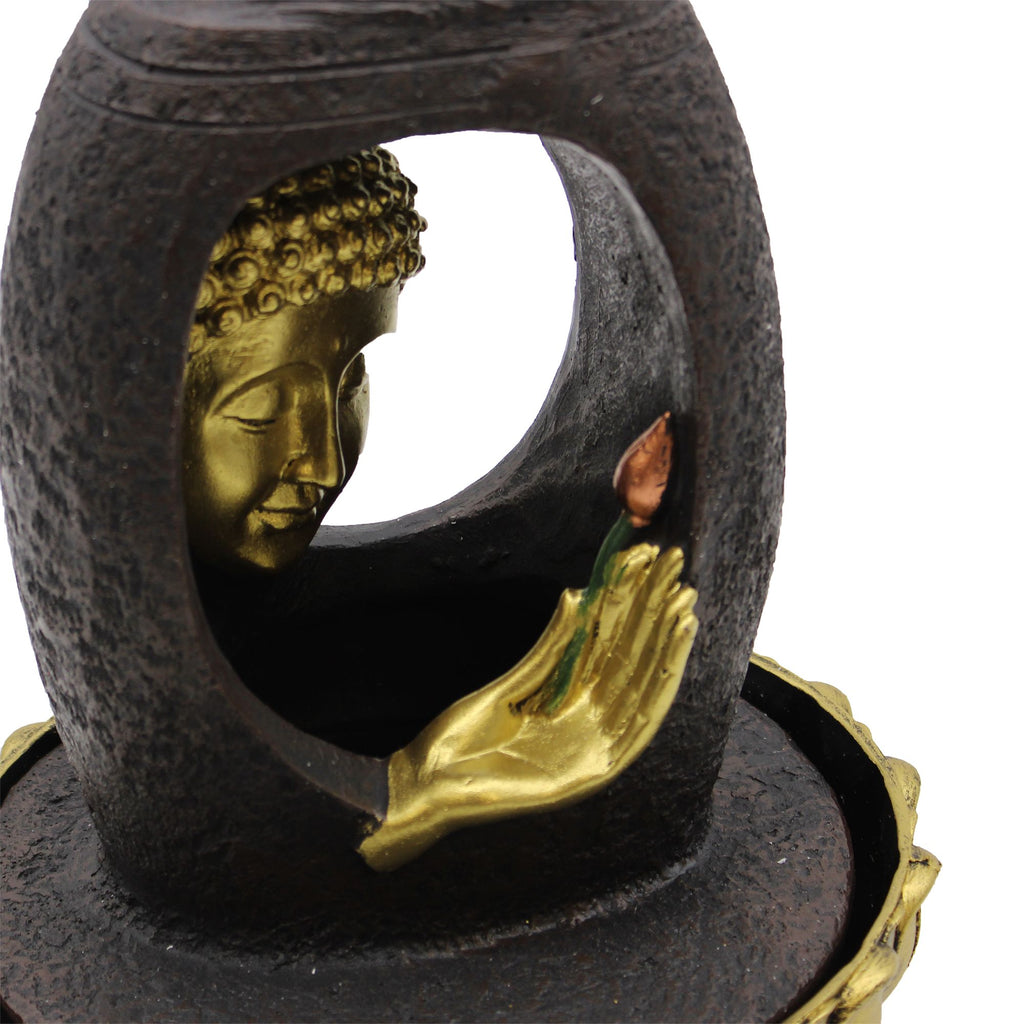Golden Buddha Tabletop Water Feature, Vitarka Mudra – view 2